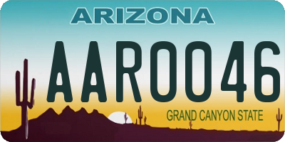 AZ license plate AAR0046