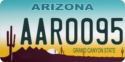 AZ license plate AAR0095