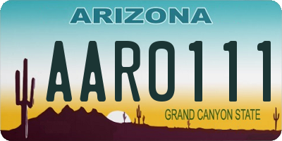 AZ license plate AAR0111