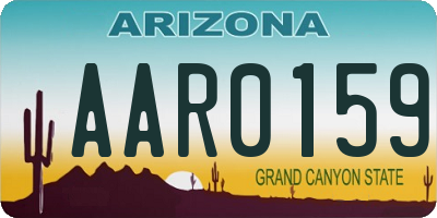 AZ license plate AAR0159