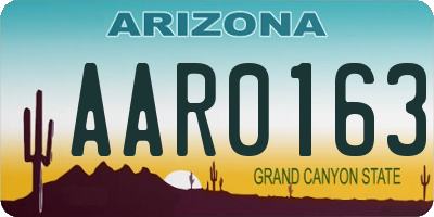 AZ license plate AAR0163