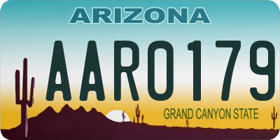 AZ license plate AAR0179