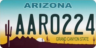 AZ license plate AAR0224