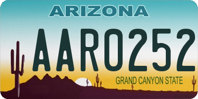 AZ license plate AAR0252