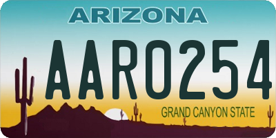 AZ license plate AAR0254