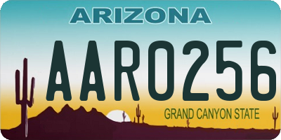 AZ license plate AAR0256