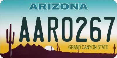 AZ license plate AAR0267