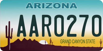 AZ license plate AAR0270