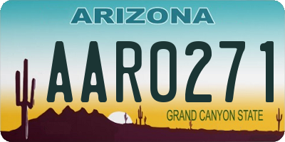 AZ license plate AAR0271