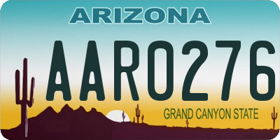 AZ license plate AAR0276