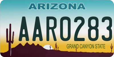AZ license plate AAR0283