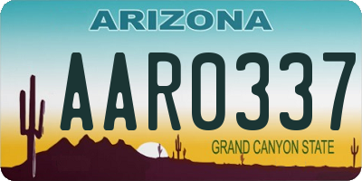 AZ license plate AAR0337