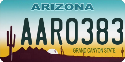 AZ license plate AAR0383