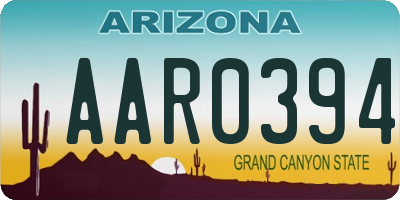 AZ license plate AAR0394