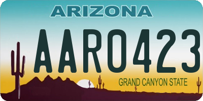 AZ license plate AAR0423