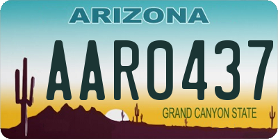 AZ license plate AAR0437