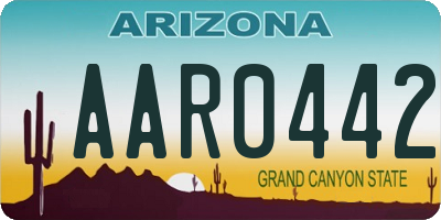 AZ license plate AAR0442