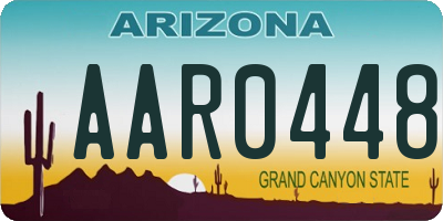 AZ license plate AAR0448