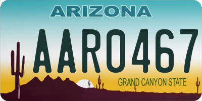 AZ license plate AAR0467