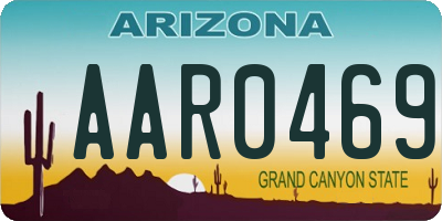 AZ license plate AAR0469