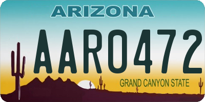 AZ license plate AAR0472
