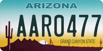 AZ license plate AAR0477