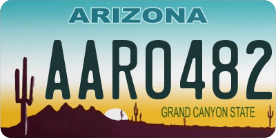 AZ license plate AAR0482