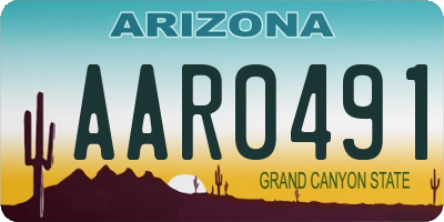 AZ license plate AAR0491