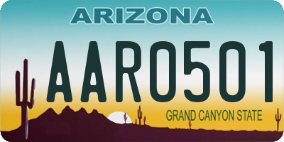 AZ license plate AAR0501