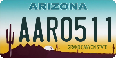 AZ license plate AAR0511