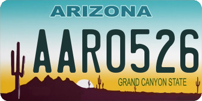 AZ license plate AAR0526