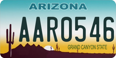 AZ license plate AAR0546