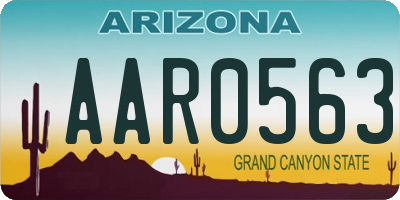 AZ license plate AAR0563