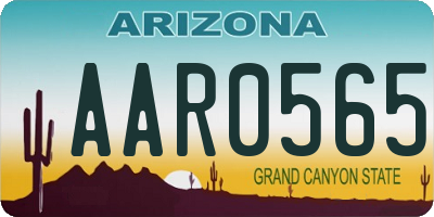 AZ license plate AAR0565