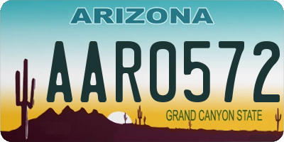 AZ license plate AAR0572