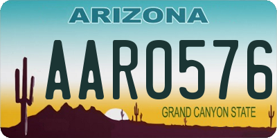 AZ license plate AAR0576