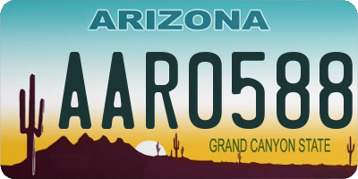 AZ license plate AAR0588