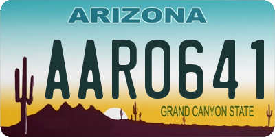 AZ license plate AAR0641