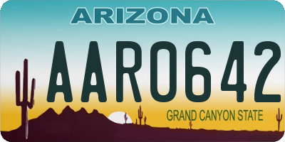 AZ license plate AAR0642