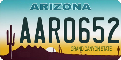 AZ license plate AAR0652