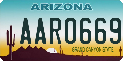 AZ license plate AAR0669