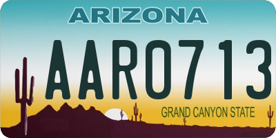 AZ license plate AAR0713