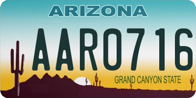 AZ license plate AAR0716