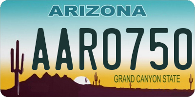 AZ license plate AAR0750