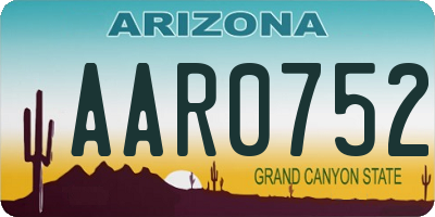 AZ license plate AAR0752