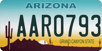 AZ license plate AAR0793