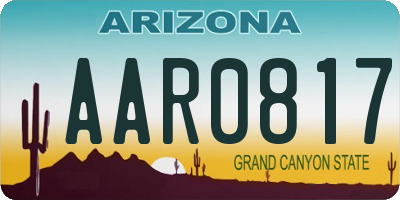 AZ license plate AAR0817