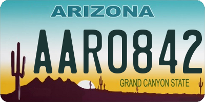AZ license plate AAR0842