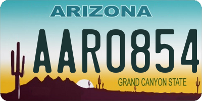 AZ license plate AAR0854