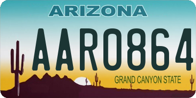 AZ license plate AAR0864